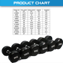 Load image into Gallery viewer, 2.5KG-40KG Commercial Grade Round Rubber Dumbbells
