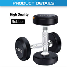 Load image into Gallery viewer, 2.5KG-40KG Commercial Grade Round Rubber Dumbbells
