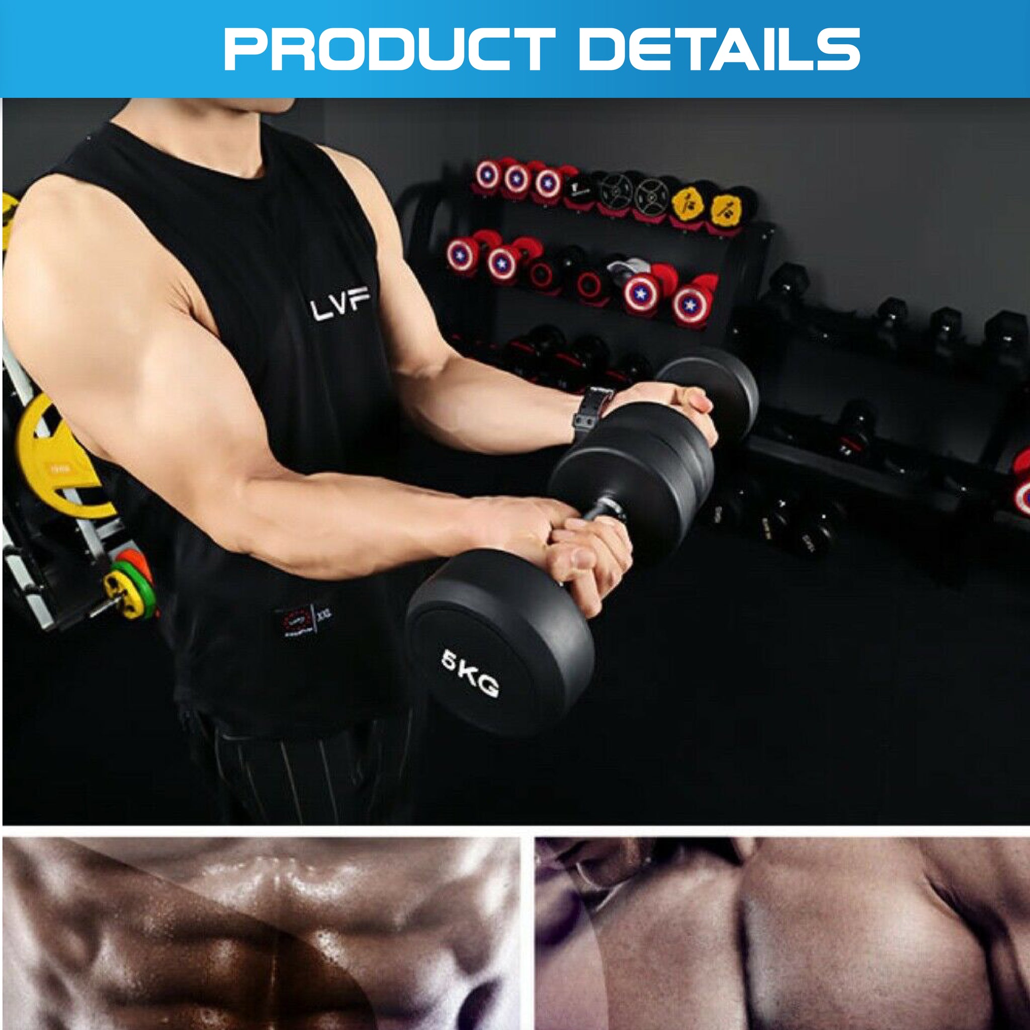 5kg to 15kg Round Dumbbell & Storage Rack Bundle (3 pairs - 60kg)