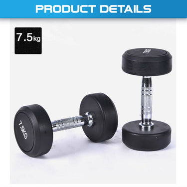 2.5kg to 15kg Round Dumbbell & Storage Rack Bundle (6 pairs -105kg)
