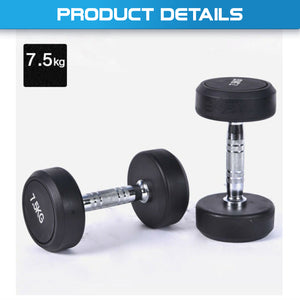 2.5kg to 7.5kg Round Dumbbell & Storage Rack Bundle (3 pairs - 45kg)