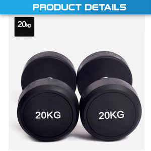 2.5KG-40KG Commercial Grade Round Rubber Dumbbells