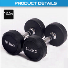 Load image into Gallery viewer, 2.5KG-40KG Commercial Grade Round Rubber Dumbbells
