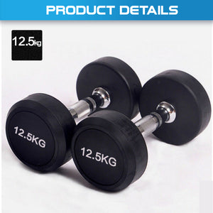 2.5KG-40KG Commercial Grade Round Rubber Dumbbells