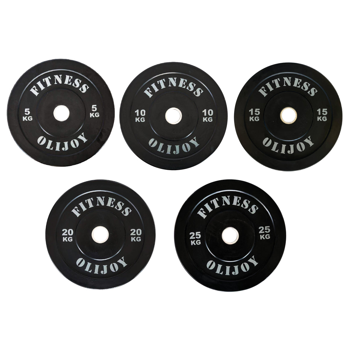 OLI JOY 150KG Black Bumper Plate Bundle (5/10/15/20/25KG)