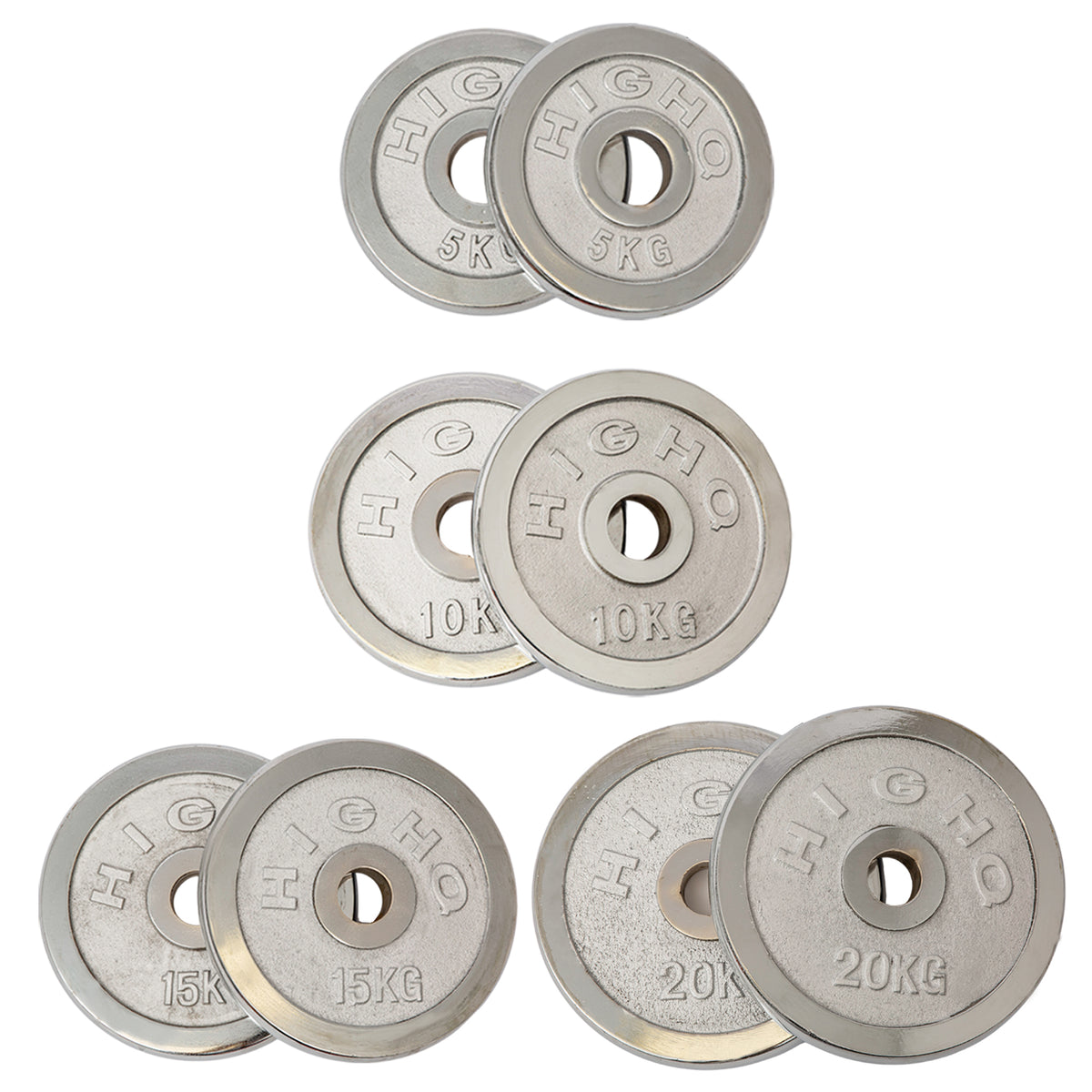 100kg Cast Iron Plates Bundle (5/10/15/20)