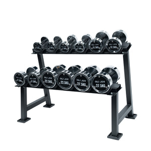 2.5kg to 27.5kg Chrome Round Dumbbell & Storage Rack (6 pairs - 180kg)