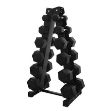 Load image into Gallery viewer, 2.5kg to 17.5g Hex Dumbbell &amp; Storage Rack Bundle (6 pairs - 110kg)
