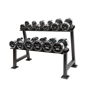 5kg to 30kg Chrome Round Dumbbell & Storage Rack (6 pairs - 210kg)