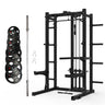 Multifunctional Squat Rack Bundle - 100kg Ruber Weight Plates & Barbell - Oli Joy Sports 