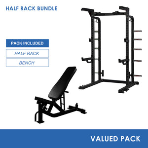 Half Rack & Adjustable Commercial Grade Bench Bundle