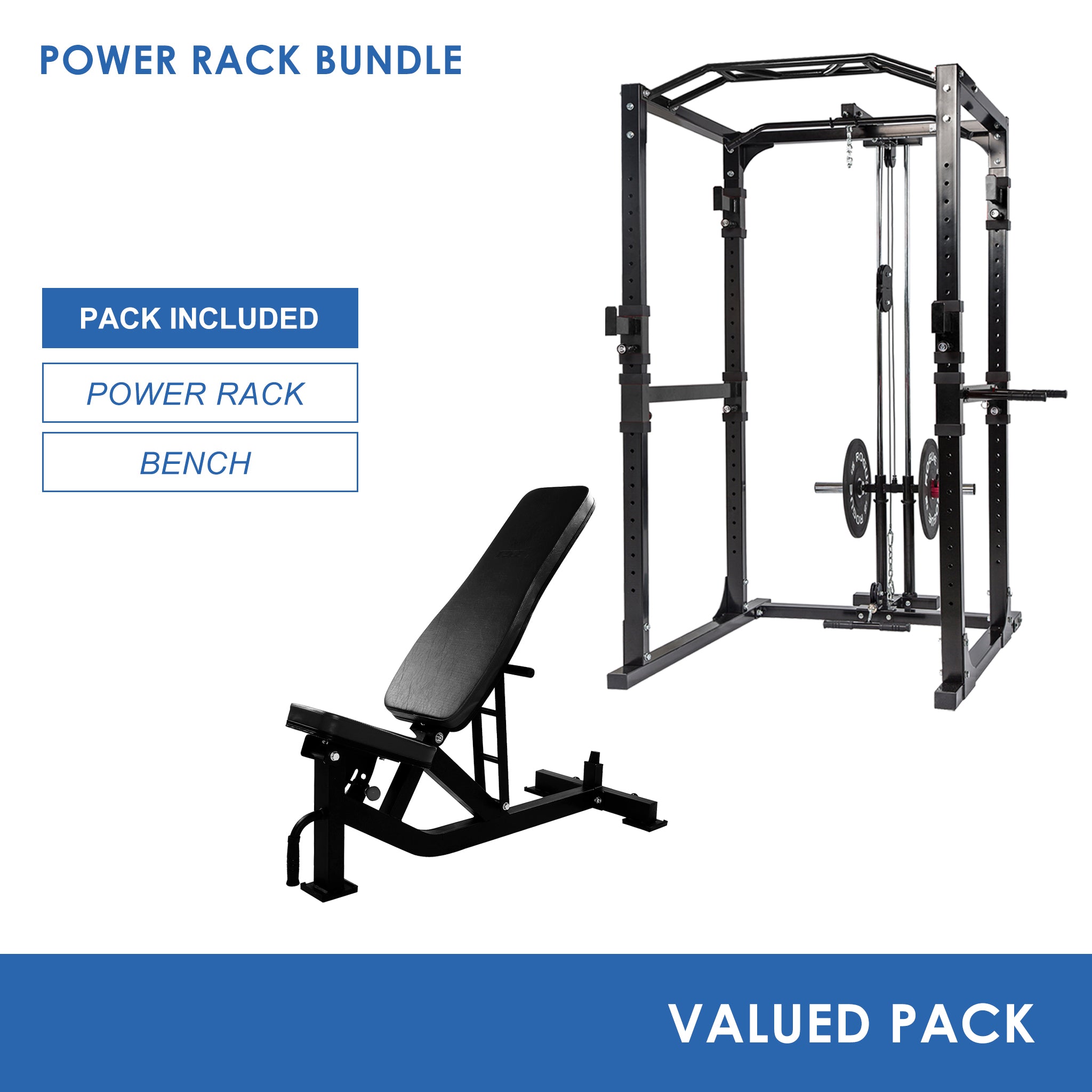 Power Rack Bundle - Power Rack & Bench - Oli Joy Sports 