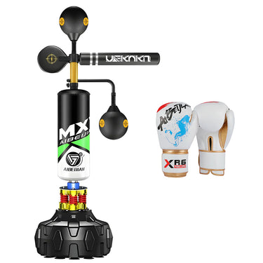 Boxing Speed Trainer 360° Punching Spinning Bar+ Boxing Glove Bundle