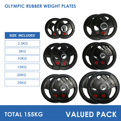 155kg Olympic Weight Plates Bundle (2.5/5/10/15/20/25) - Oli Joy Sports 