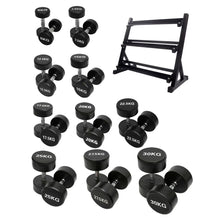 Load image into Gallery viewer, 5kg to 30kg Round  Dumbbell &amp; Storage Rack Bundle (10 pairs - 365kg)
