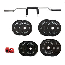 Load image into Gallery viewer, 100kg Black Bumper Plates &amp;  Safety Squat Barbell Bundle(5/10/15/20/25)&amp;collar

