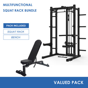 Pre Order Multifunctional Squat Rack Bundle - Multifunctional Squat Rack & Adjustable Bench