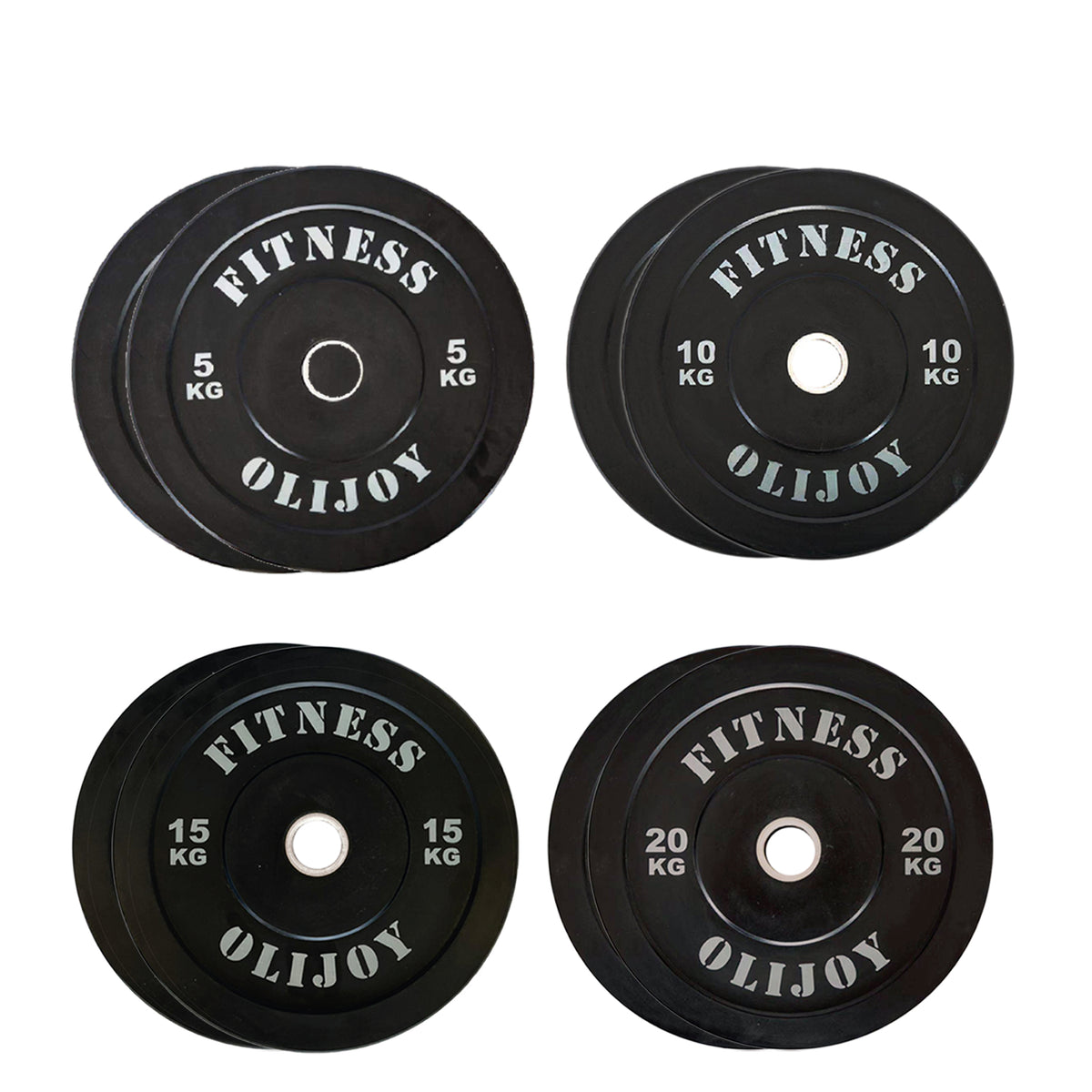 OLI JOY 100KG Black Bumper Plate Bundle (5/10/15/20KG)