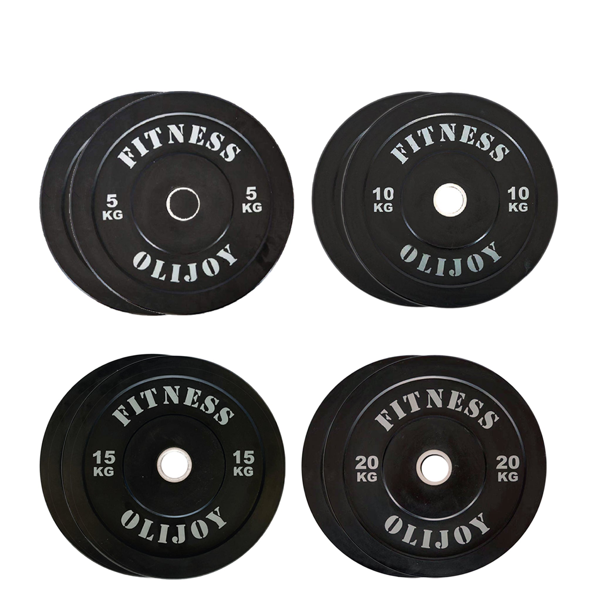 100kg Black Bumper Plates Bundle (5/10/15/20) - Oli Joy Sports 