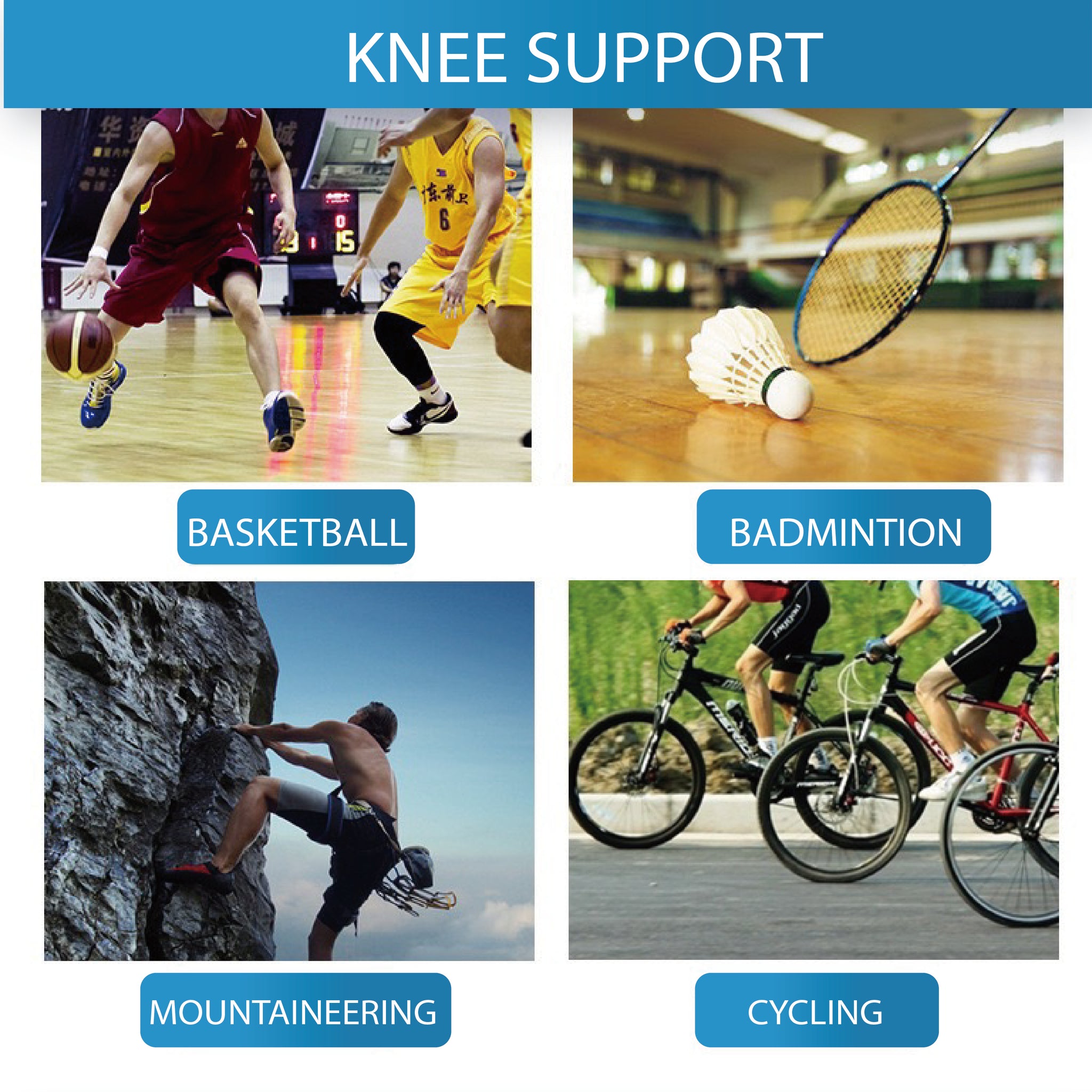 Elastic Knee Support Open-Patella Brace - Oli Joy Sports 
