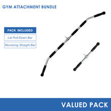 Load image into Gallery viewer, Gym Attachment Bundle -Lat Pull-Down Bar &amp; Revolving Straight Bar
