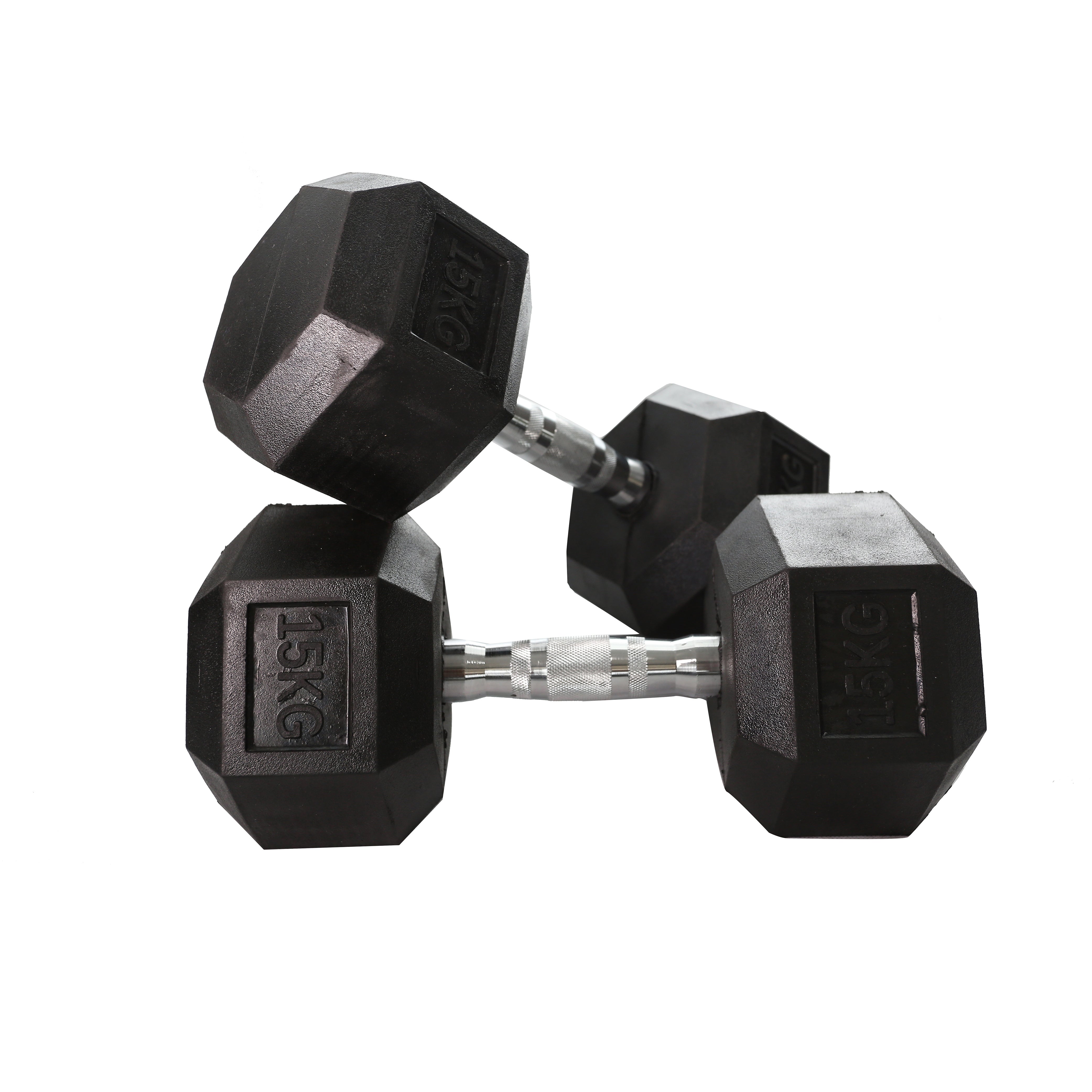 Rubber Hex Dumbbell (2.5kg-50kg/ 2.5kg increments) - Oli Joy Sports 