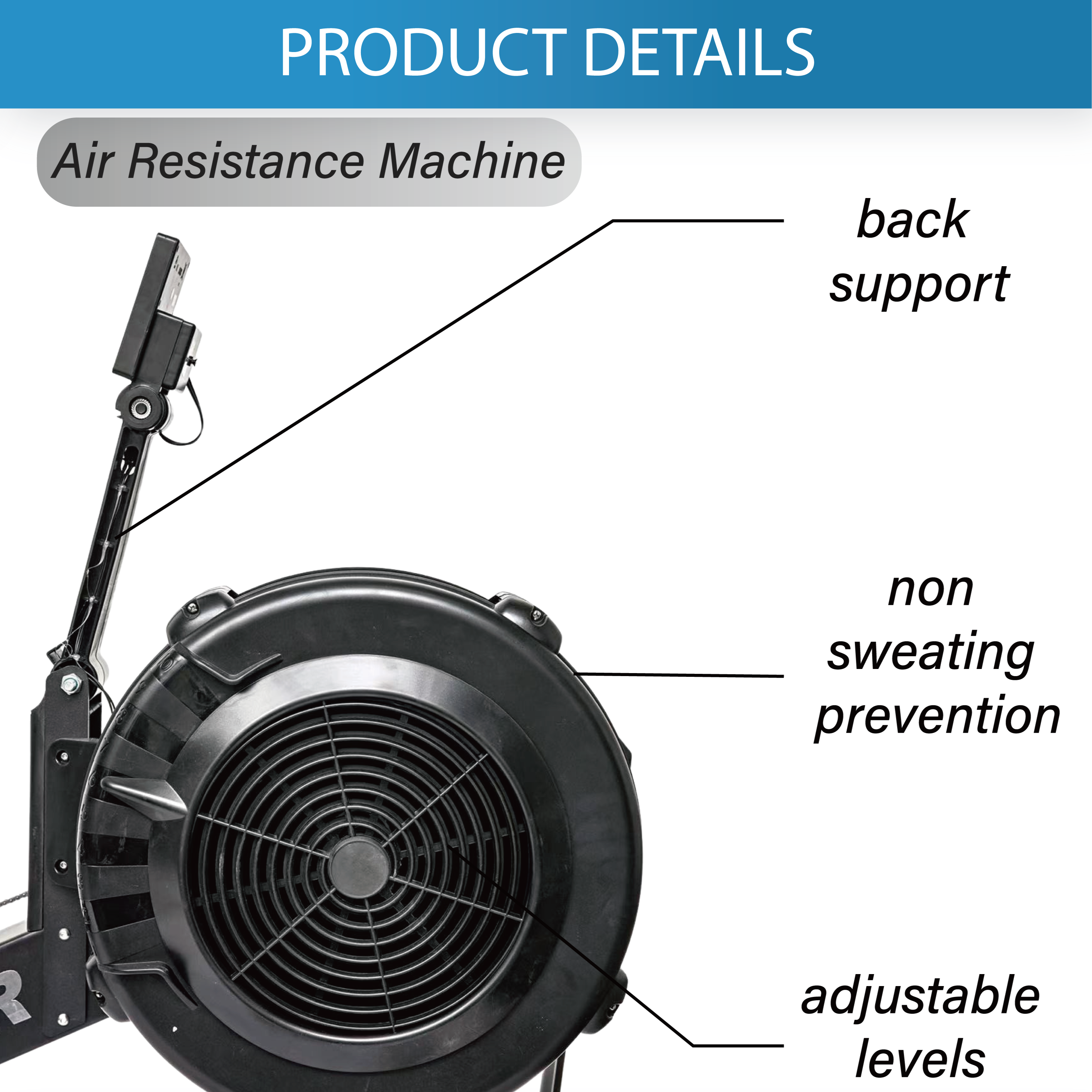 Air Resistant Rowing Machine - Oli Joy Sports 