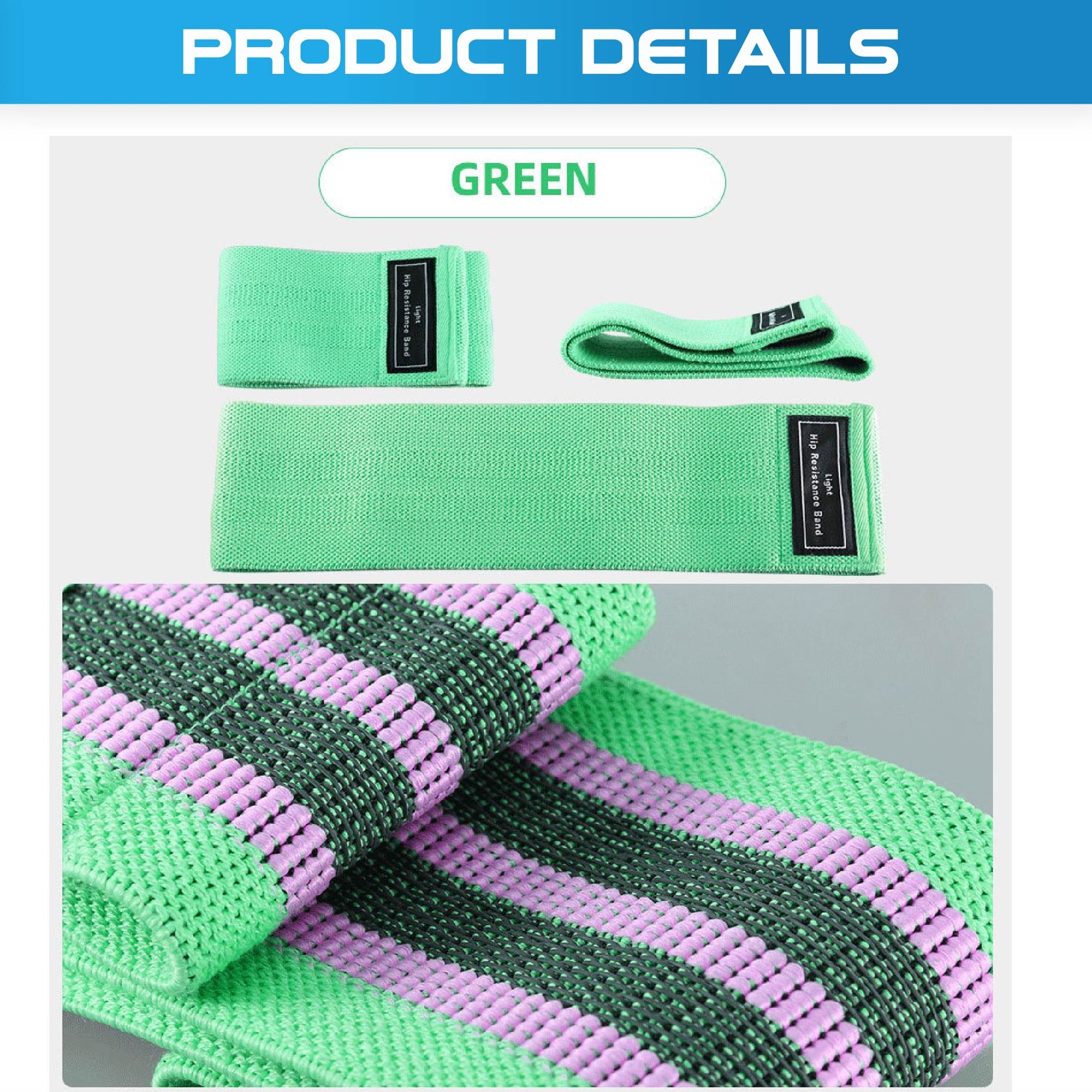 Set of 3 Fabric Hip Resistance Bands - Oli Joy Sports 