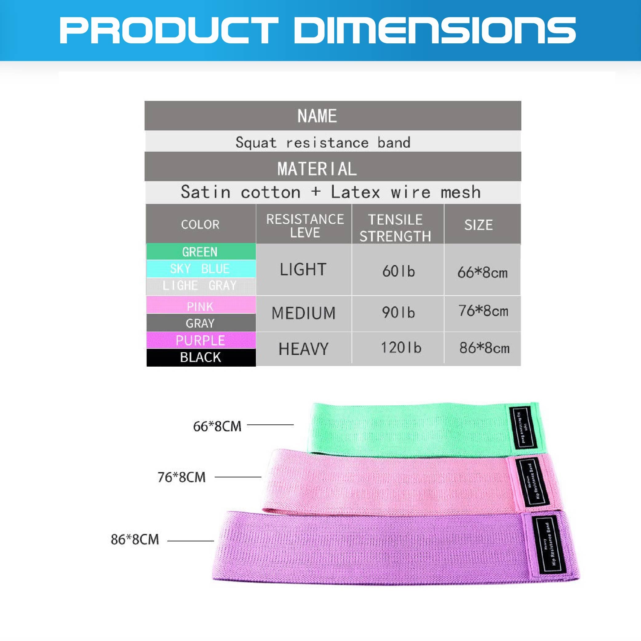 Set of 3 Fabric Hip Resistance Bands - Oli Joy Sports 