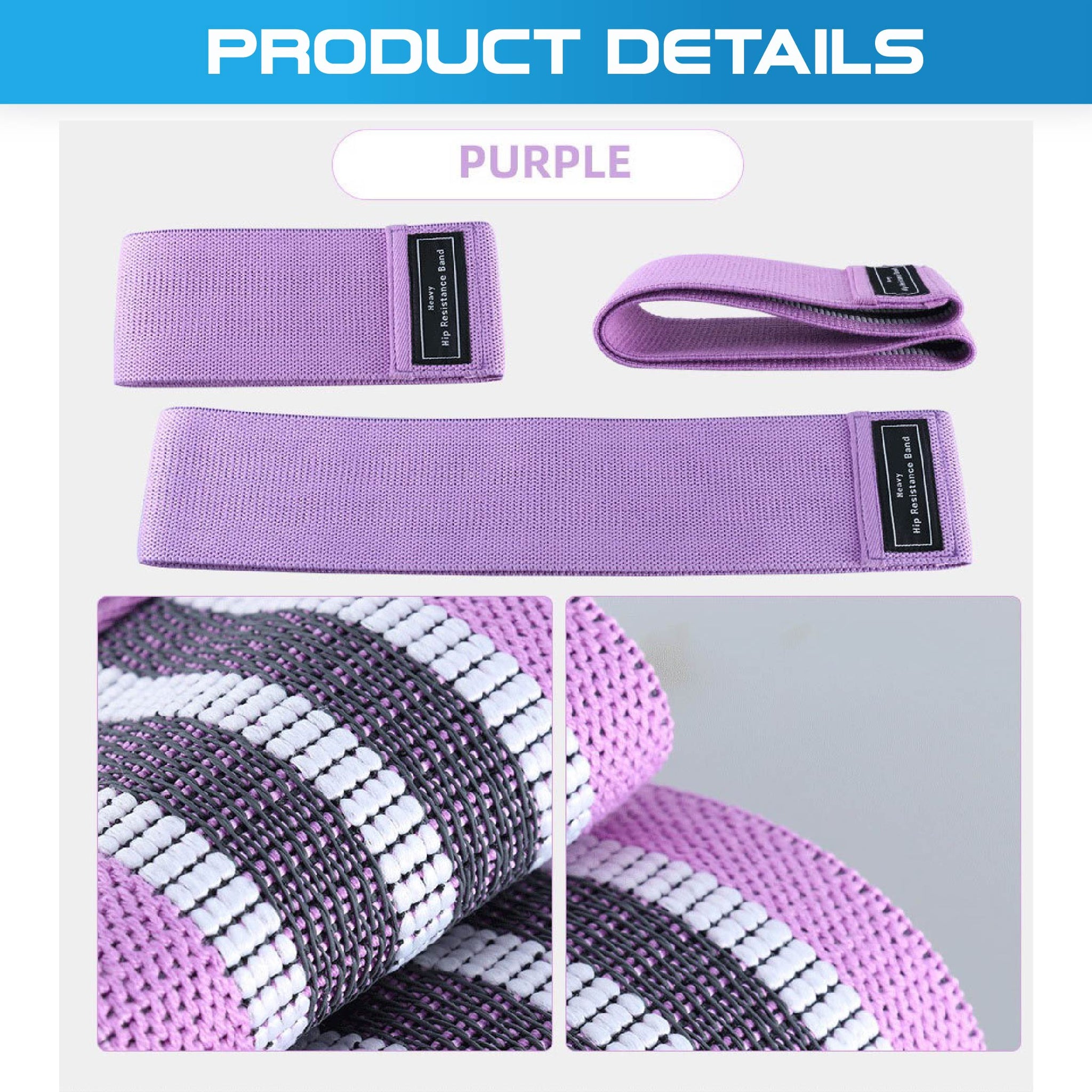 Set of 3 Fabric Hip Resistance Bands - Oli Joy Sports 
