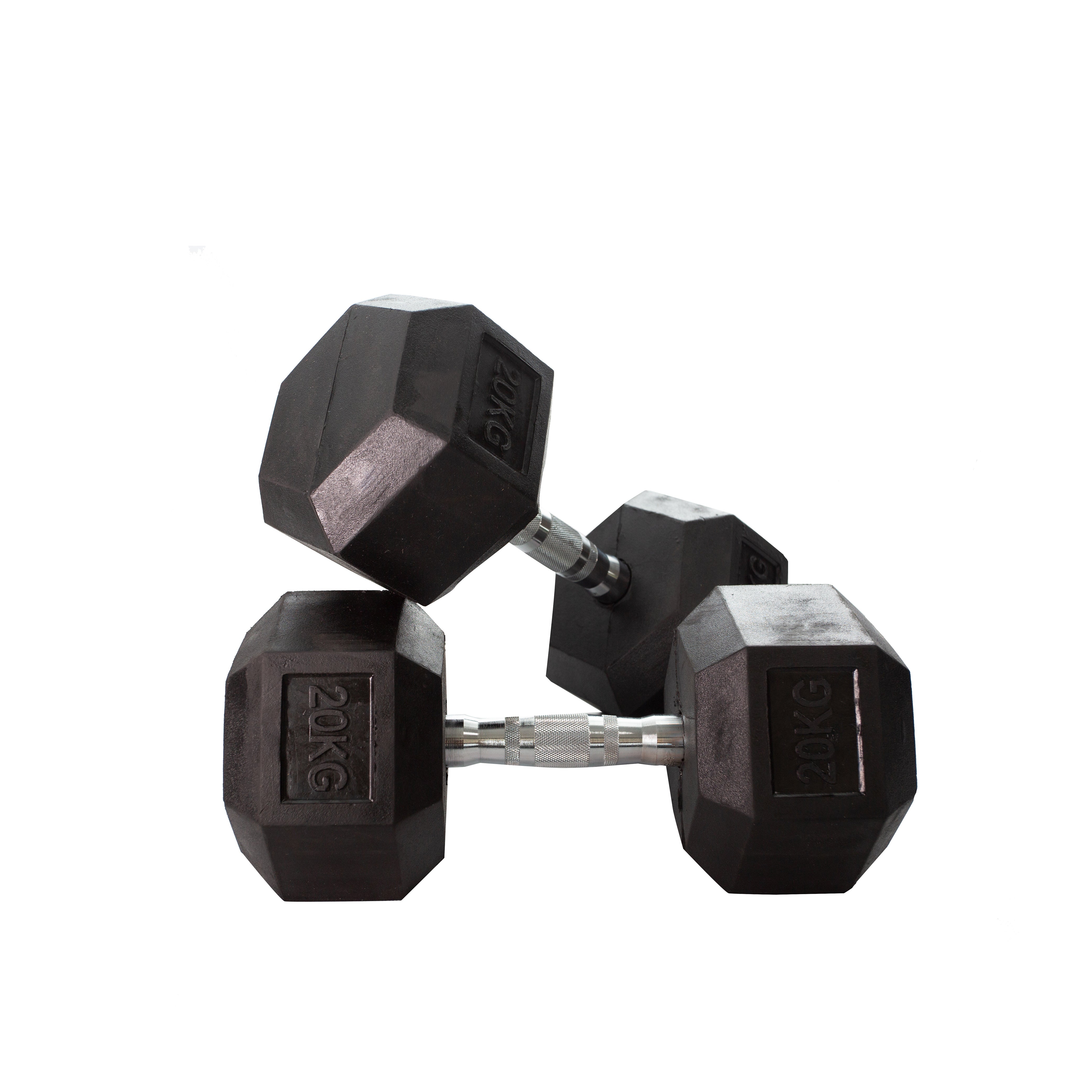 Rubber Hex Dumbbell (2.5kg-50kg/ 2.5kg increments) - Oli Joy Sports 