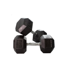 Load image into Gallery viewer, Rubber Hex Dumbbell (2.5kg-50kg/ 2.5kg increments)
