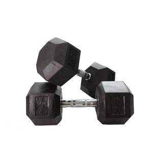 Rubber Hex Dumbbell (2.5kg-50kg/ 2.5kg increments)