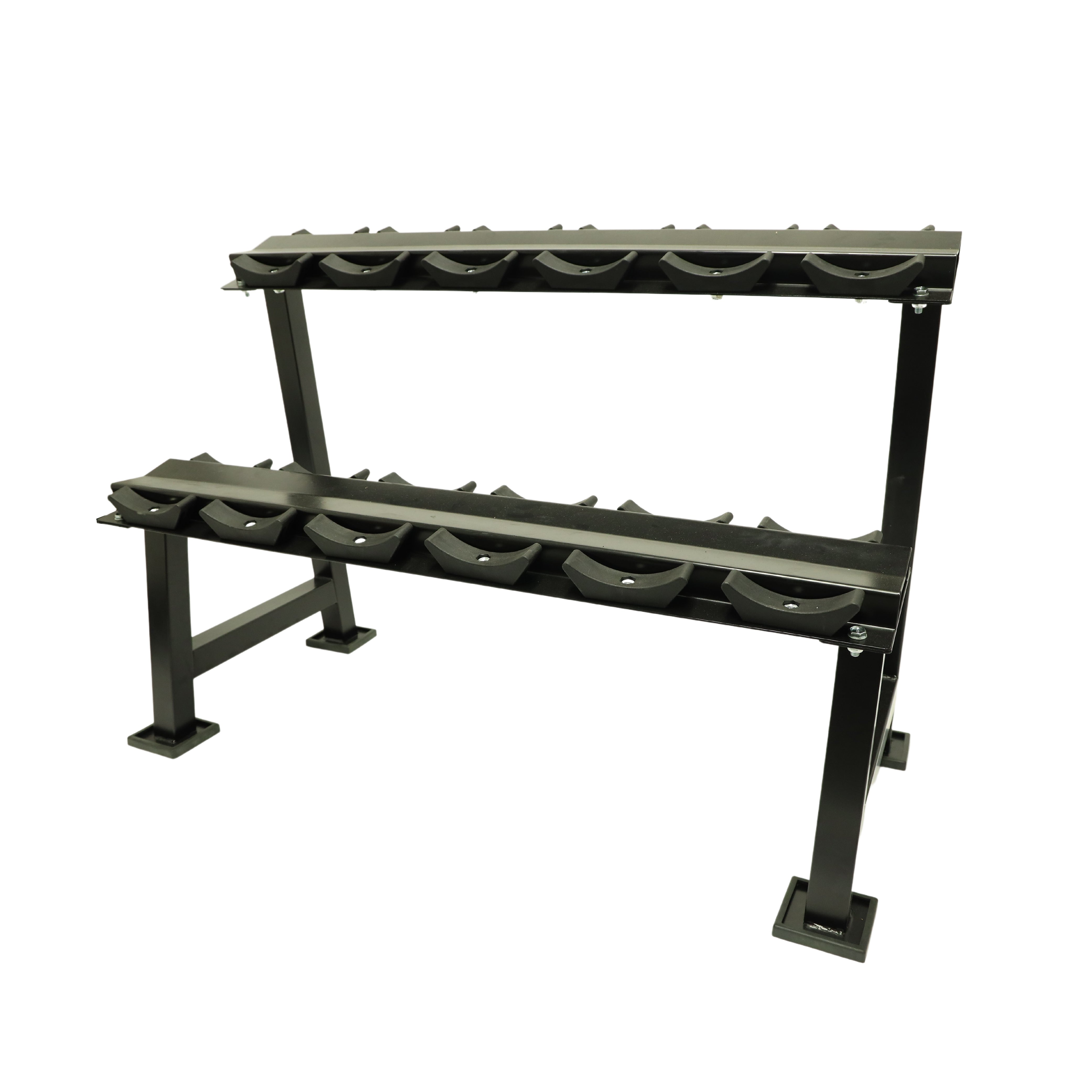 2 Layers Dumbbell Storage Rack Adjustable Space - Oli Joy Sports 