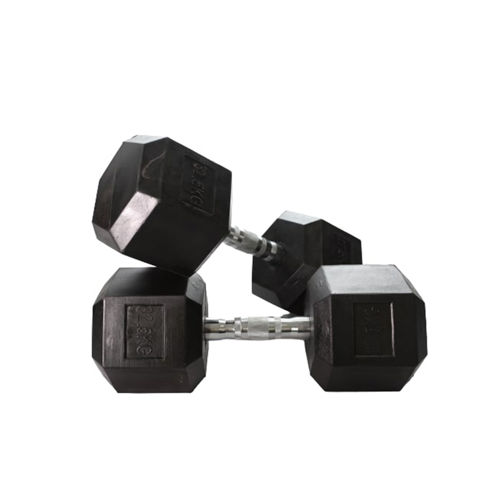 Rubber Hex Dumbbell (2.5kg-50kg/ 2.5kg increments) - Oli Joy Sports 