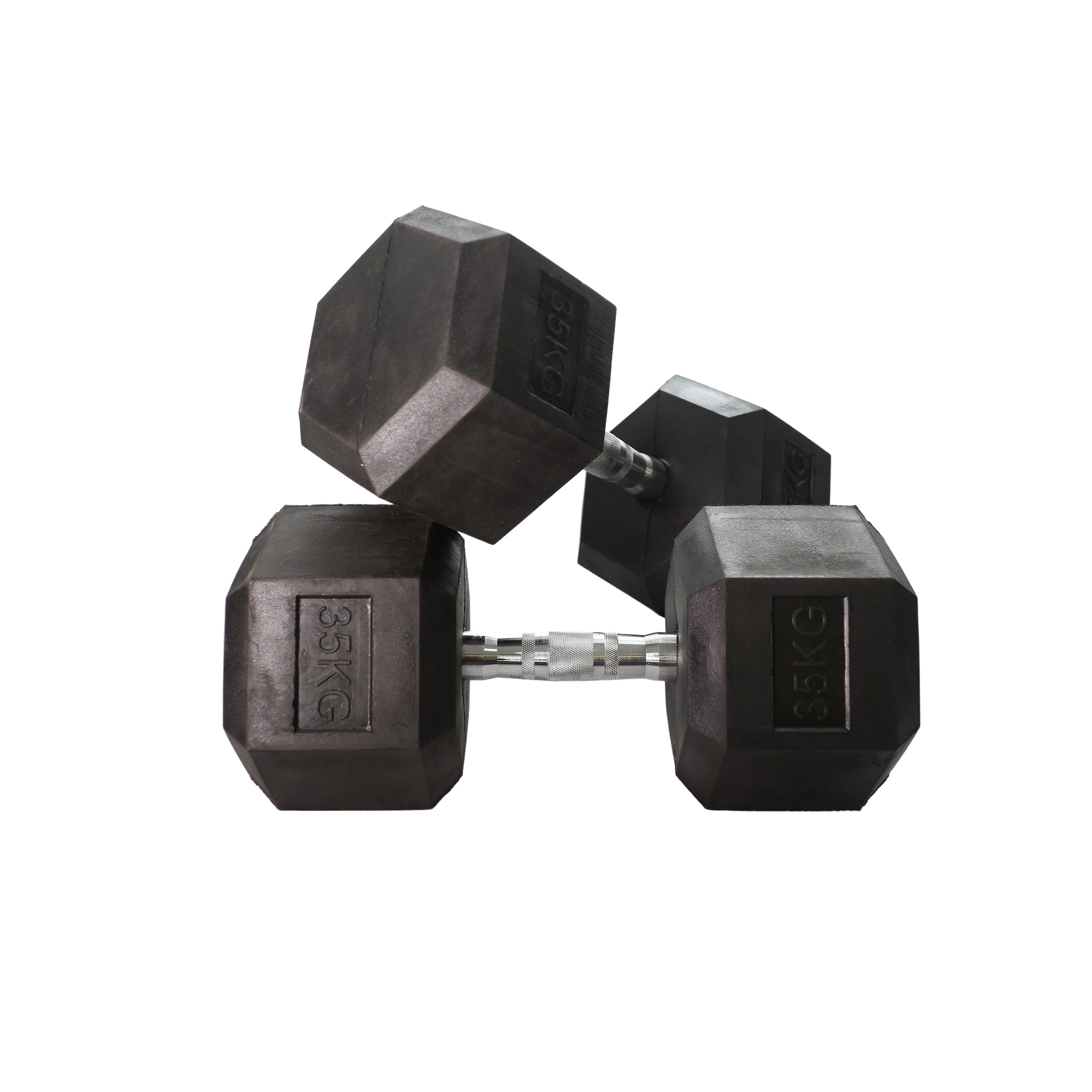 Rubber Hex Dumbbell (2.5kg-50kg/ 2.5kg increments) - Oli Joy Sports 