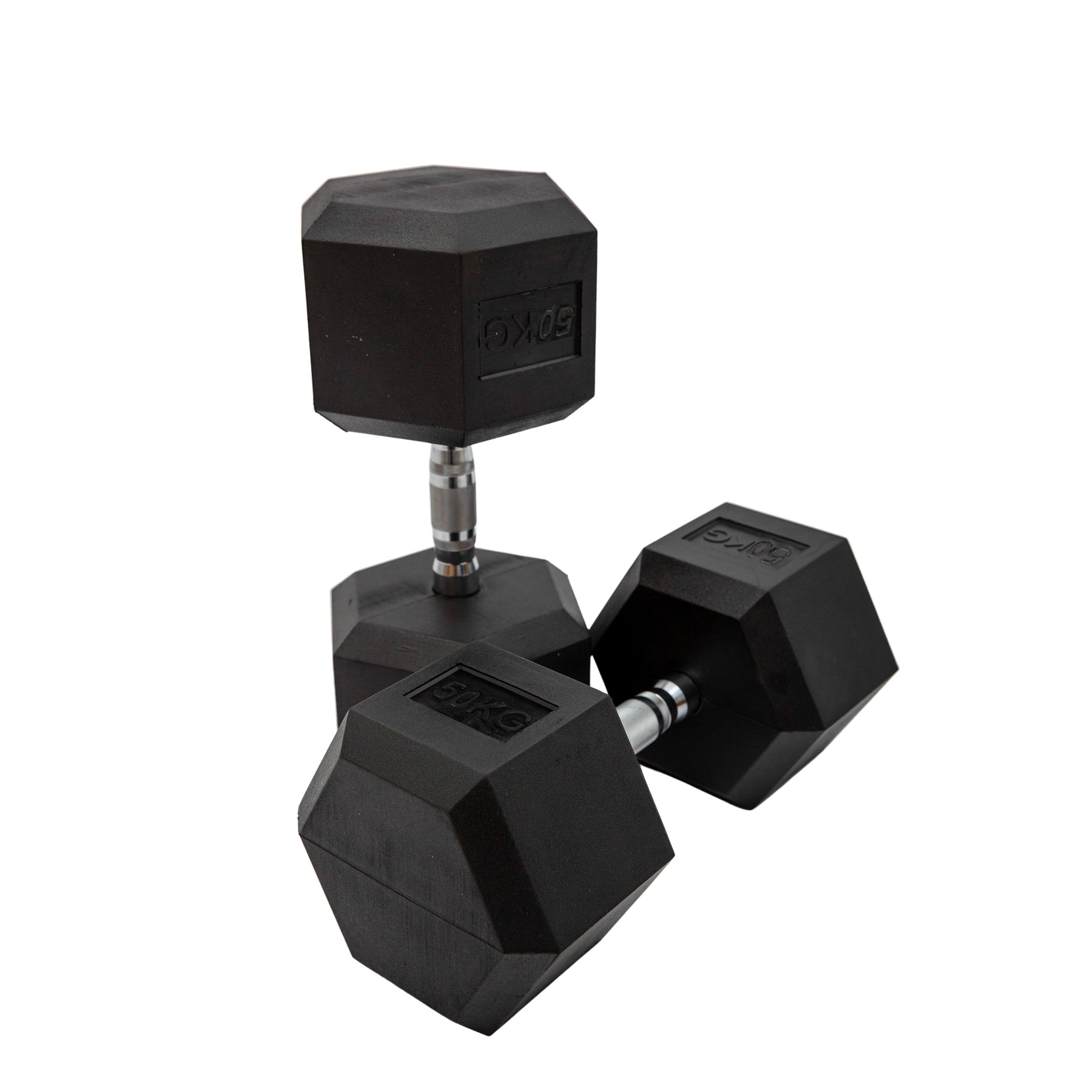 Rubber Hex Dumbbell (2.5kg-50kg/ 2.5kg increments) - Oli Joy Sports 
