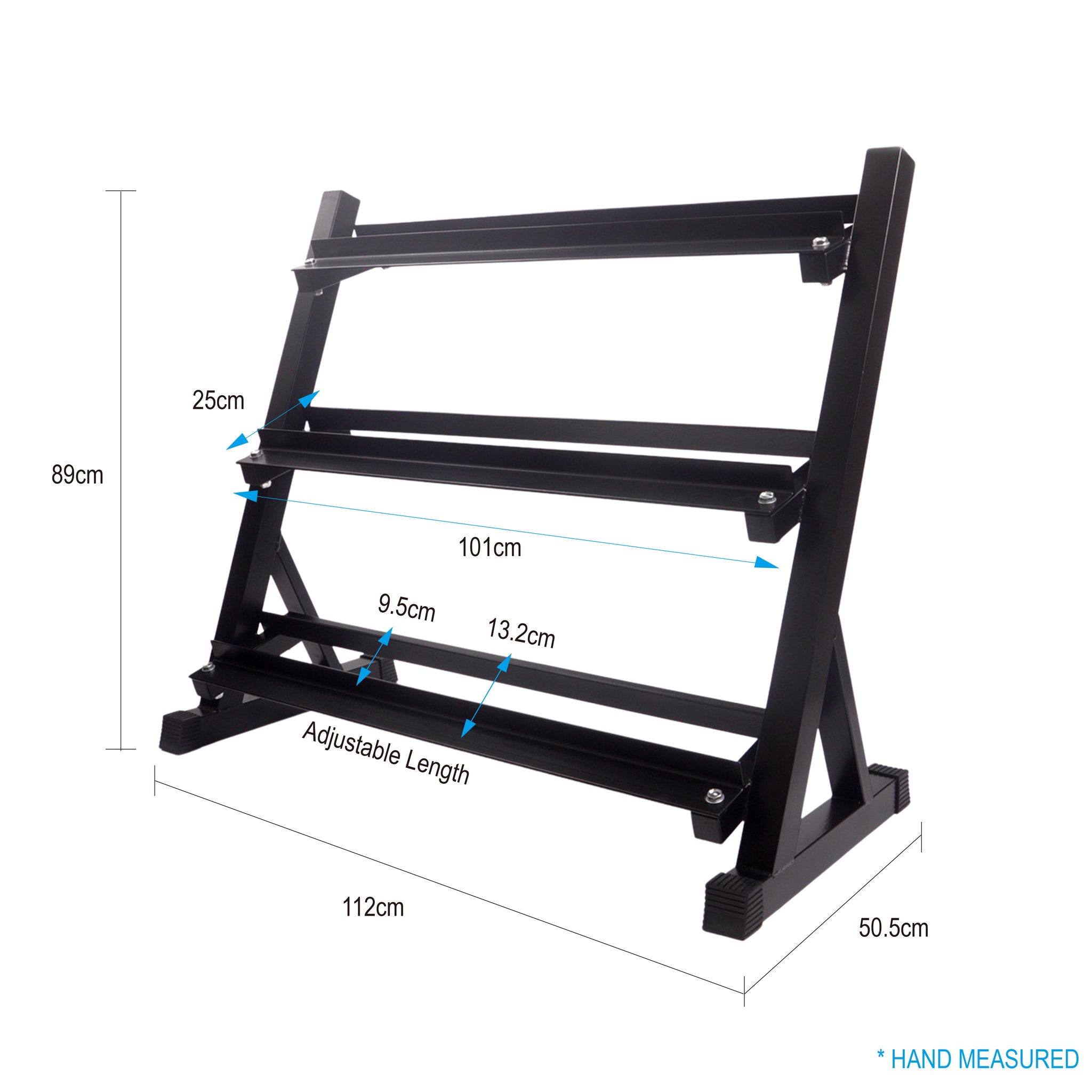 3 Layers Tiers Dumbbell Storage Rack Stand Adjustable Space - Oli Joy Sports 