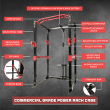 Load image into Gallery viewer, Commercial Grade Power Rack Cage Plus Cable Crossover Attachment (Black Colour)
