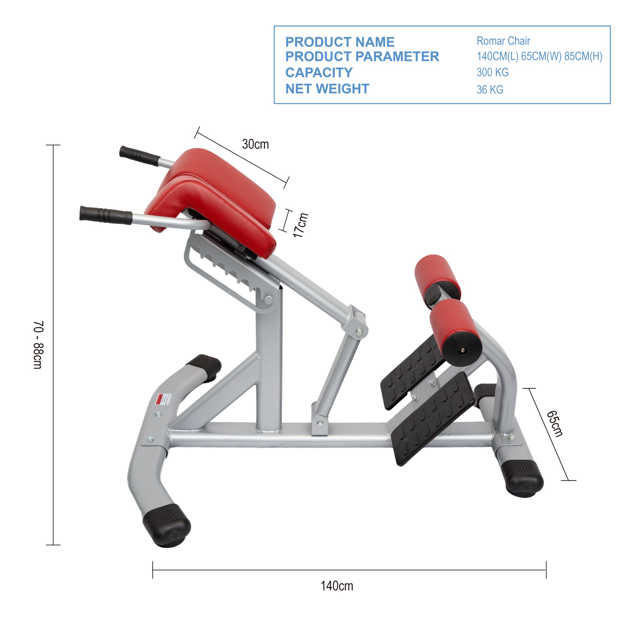 Hyper Extension Roman Chair Home Gym Abdominal Muscle Lower Back - Oli Joy Sports 