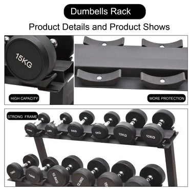 2 Layers Dumbbell Storage Rack Adjustable Space - Oli Joy Sports 