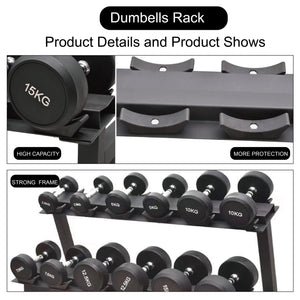 2 Layers Dumbbell Storage Rack Adjustable Space