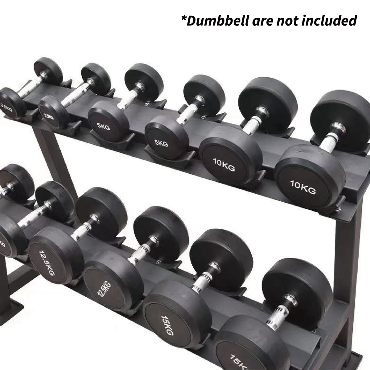 OLI JOY Commercial 2-Tier Dumbbell Rack – 6 Pairs