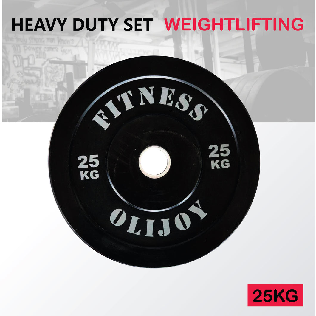 Olympic Rubber Bumper Plates (Black) 5/10/15/20/25kg