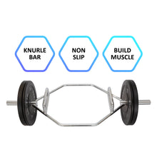 Load image into Gallery viewer, 120kg Black Bumper Plates &amp; Hex Trap Barbell Bundle - Oli Joy Sports 
