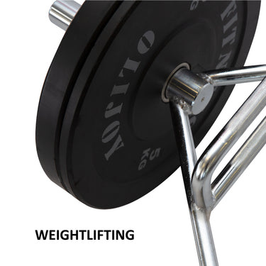 120kg Black Bumper Plates & Hex Trap Barbell Bundle - Oli Joy Sports 