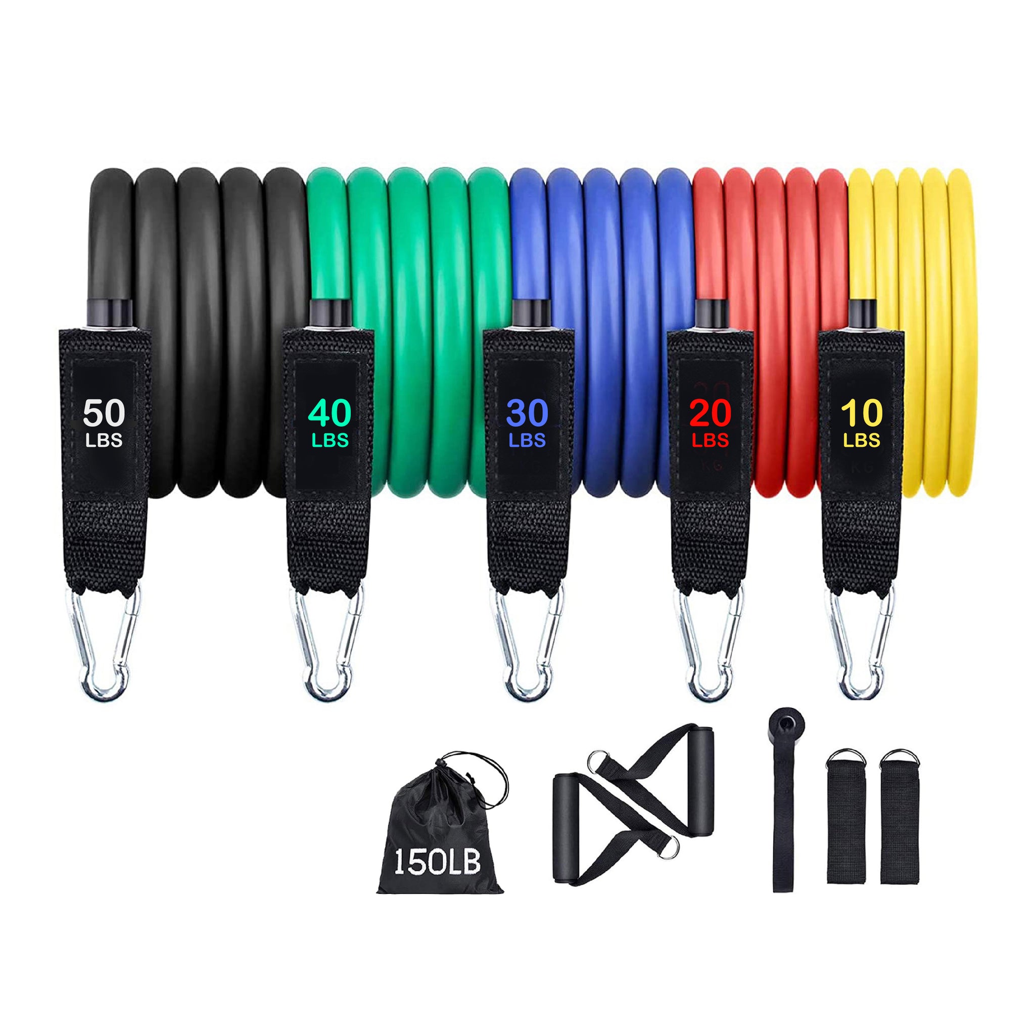 11 PCS Resistance Band Set - Oli Joy Sports 