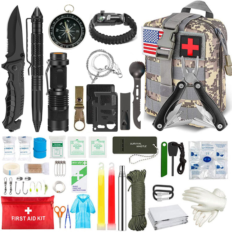 33 in 1 SOS Kit Outdoor Emergency Survival Bag - Oli Joy Sports 