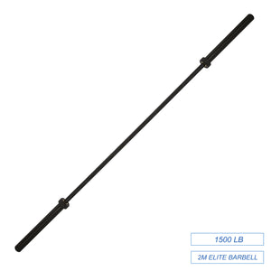 2M Elite Olympic Weight Barbell 15KG 1500LB Black