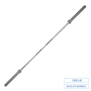 2M Elite Olympic Weight Barbell 15KG 1500LB Silver